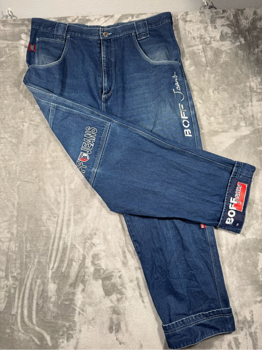 Boff Men’s Baggy Jeans Y2K Vintage Cargo Pants 40x30 100% Cotton
